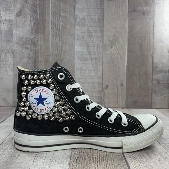 Converse Chuck Taylor All Star High Top Studded Women's 8 Canvas Sneakers Black - Picture 5 of 14
